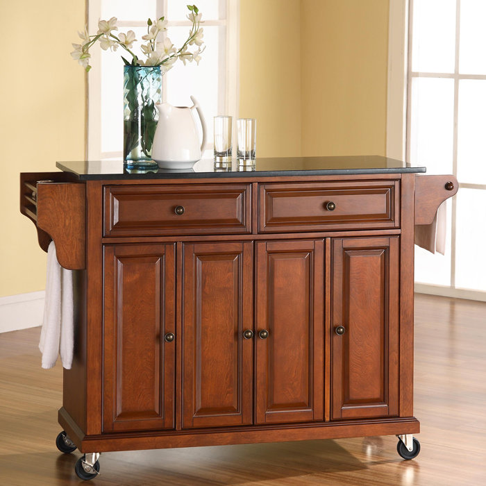 Hedon Kitchen Cart with Granite Top & Reviews Joss & Main